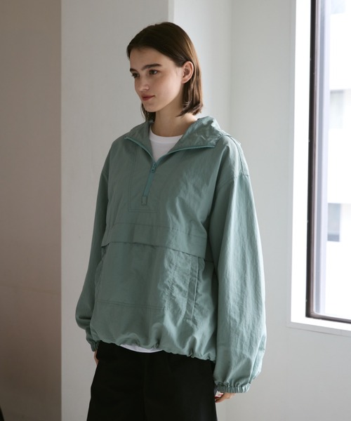 パーカー Loose nylon anorak hoodie / ルーズナイロンアノラックパーカー レディース メンズ Loose nylon anorak hoodie / ルーズナイロンアノラックパーカー
