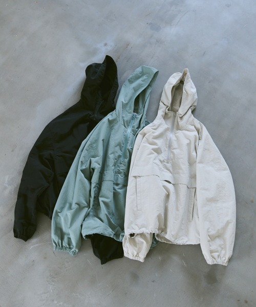 Loose nylon anorak hoodie / ルーズナイロンアノラックパーカー