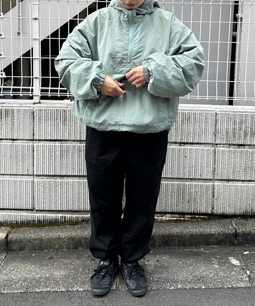 パーカー Loose nylon anorak hoodie / ルーズナイロンアノラックパーカー レディース メンズ Loose nylon anorak hoodie / ルーズナイロンアノラックパーカー