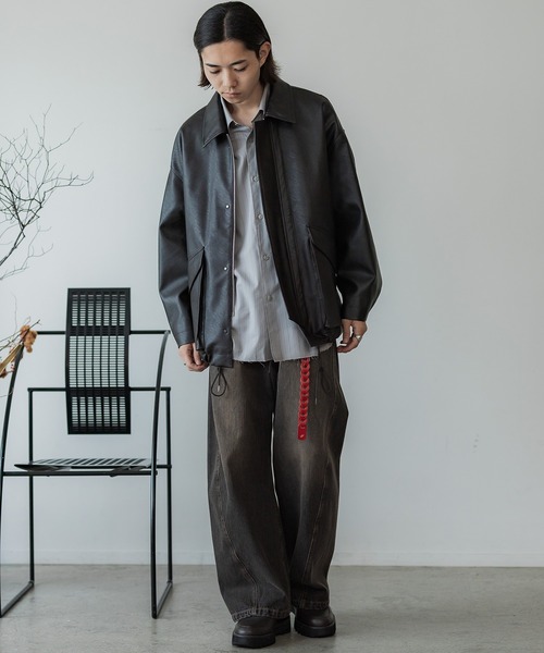 CUT-OFF HEM STRIPE SHIRT（シャツ/ブラウス）｜WYM LIDNM（ウィム