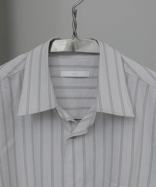 WYM LIDNM（ウィム バイ リドム）の「CUT-OFF HEM STRIPE SHIRT（シャツ/ブラウス・メンズ・アッシュブラウン/ブルー系/ライトグレー・S/M/L）」の19枚目の写真