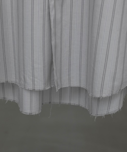 WYM LIDNM（ウィム バイ リドム）の「CUT-OFF HEM STRIPE SHIRT（シャツ/ブラウス・メンズ・アッシュブラウン/ブルー系/ライトグレー・S/M/L）」の22枚目の写真