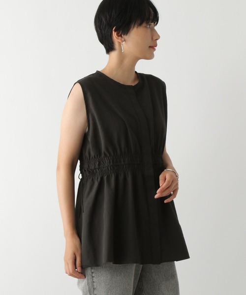 LEPSIM（レプシィム）の「ウエストシャーリングノースリブラウス　136319（シャツ/ブラウス・レディース・オフホワイト/ブルー/ブラック・FREE）」の22枚目の写真