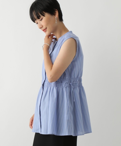 LEPSIM（レプシィム）の「ウエストシャーリングノースリブラウス　136319（シャツ/ブラウス・レディース・オフホワイト/ブルー/ブラック・FREE）」の17枚目の写真