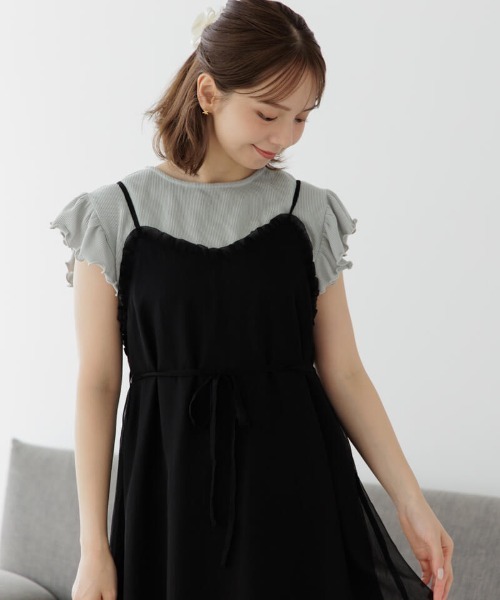 flower(フラワー)の「シアーキャミワンピース(ワンピース・レディース・ブラック/ベージュ・FREE)」の21枚目の写真