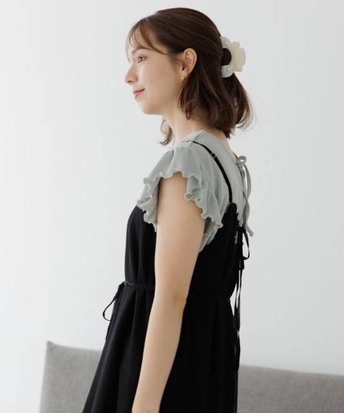 flower(フラワー)の「シアーキャミワンピース(ワンピース・レディース・ブラック/ベージュ・FREE)」の22枚目の写真