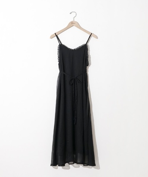 flower(フラワー)の「シアーキャミワンピース(ワンピース・レディース・ブラック/ベージュ・FREE)」の8枚目の写真