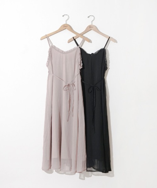 flower(フラワー)の「シアーキャミワンピース(ワンピース・レディース・ブラック/ベージュ・FREE)」の9枚目の写真