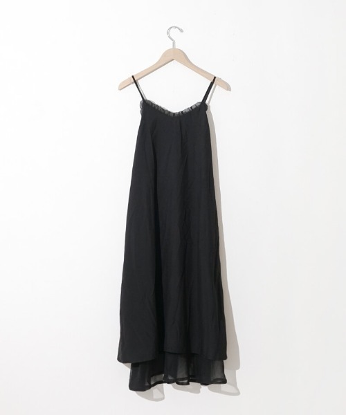 flower(フラワー)の「シアーキャミワンピース(ワンピース・レディース・ブラック/ベージュ・FREE)」の12枚目の写真