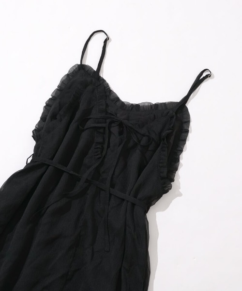 flower(フラワー)の「シアーキャミワンピース(ワンピース・レディース・ブラック/ベージュ・FREE)」の14枚目の写真