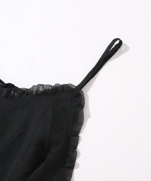 flower(フラワー)の「シアーキャミワンピース(ワンピース・レディース・ブラック/ベージュ・FREE)」の15枚目の写真