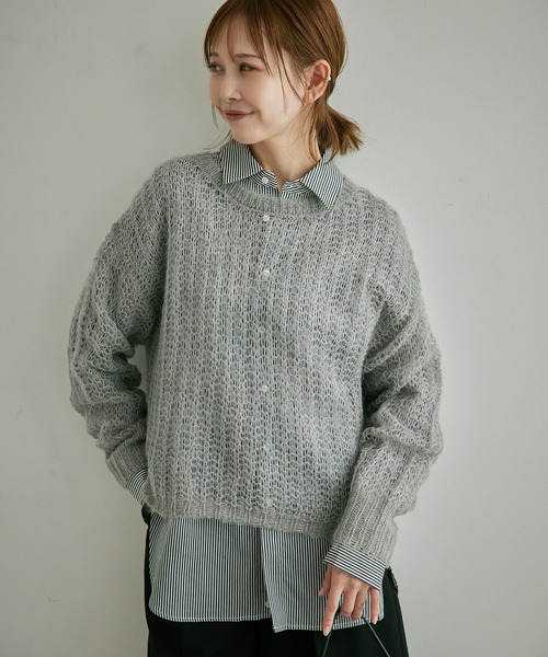 ROPE' PICNIC(ロペピクニック)の「シアーモヘア混ニットプルオーバー(ニット/セーター・レディース・キナリ/ブラウン系その他3/ピンク系その他2/グレー・38)」の5枚目の写真