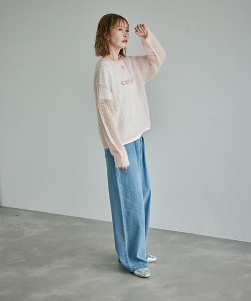 ROPE' PICNIC(ロペピクニック)の「シアーモヘア混ニットプルオーバー(ニット/セーター・レディース・キナリ/ブラウン系その他3/ピンク系その他2/グレー・38)」の16枚目の写真