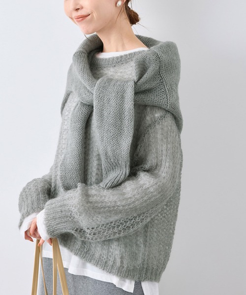 ROPE' PICNIC(ロペピクニック)の「シアーモヘア混ニットプルオーバー(ニット/セーター・レディース・キナリ/ブラウン系その他3/ピンク系その他2/グレー・38)」の7枚目の写真