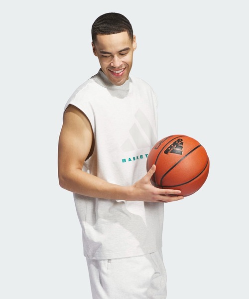 adidas(アディダス)の「アディダス バスケットボール ノースリーブTシャツ(ジェンダーニュートラル) / アディダスオリジナルス adidas Originals(タンクトップ・メンズ・ブルー/グレー・XX-LARGE/3XL/LARGE/MEDIUM/SMALL/X-LARGE/X-SMALL)」の5枚目の写真