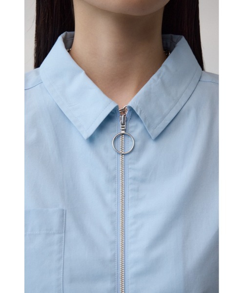 AZUL by moussy（アズールバイマウジー）の「ロゴプリントショートシャツ（シャツ/ブラウス・レディース・ベージュ/ライトブルー/ブルー・FREE）」の22枚目の写真