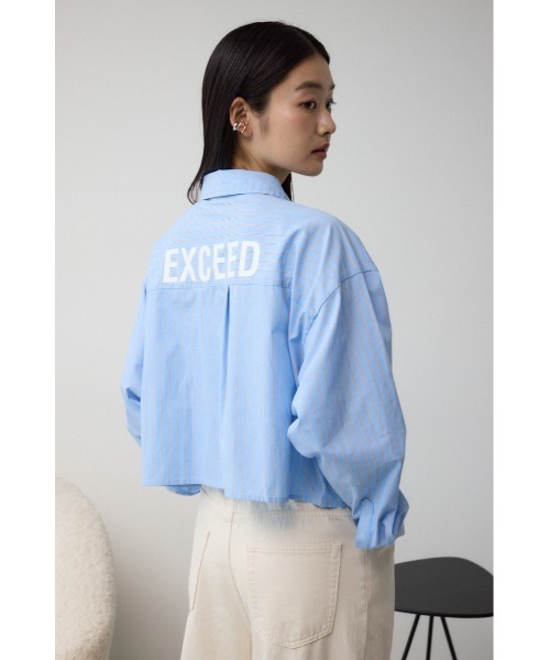 AZUL by moussy（アズールバイマウジー）の「ロゴプリントショートシャツ（シャツ/ブラウス・レディース・ベージュ/ライトブルー/ブルー・FREE）」の16枚目の写真