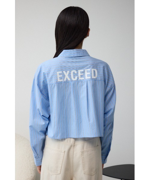 AZUL by moussy（アズールバイマウジー）の「ロゴプリントショートシャツ（シャツ/ブラウス・レディース・ベージュ/ライトブルー/ブルー・FREE）」の11枚目の写真