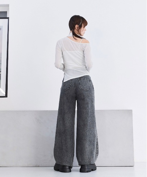 17HR（セブンティーンアワーズ）の「ルーズダメージデニム（デニムパンツ・レディース・ブラック/ブルー・MEDIUM/SMALL）」の20枚目の写真