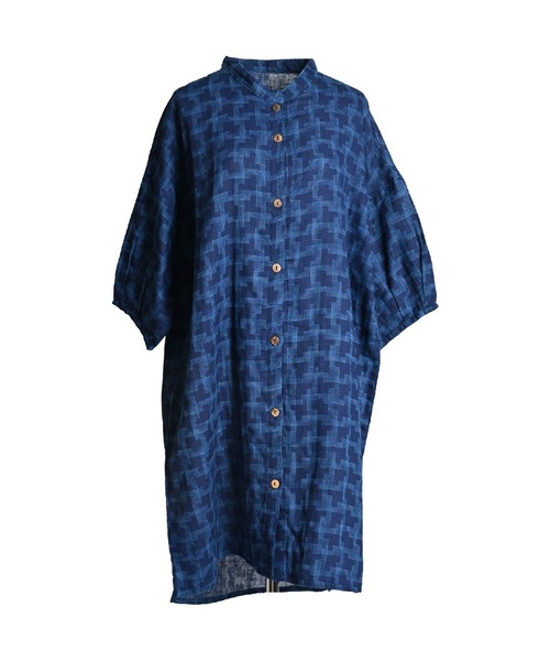 MARAI(マーライ)の「藍染め 7分袖 インディゴロングシャツ コットンシャツ(シャツ/ブラウス・レディース・ネイビー系/ネイビー系2/ネイビー系3/ネイビー系4/ネイビー系1/ネイビー・FREE)」の13枚目の写真