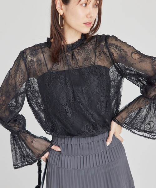 ROPE' PICNIC（ロペピクニック）の「フレンチレースブラウス（シャツ/ブラウス・レディース・キナリ/ブラック・38）」の5枚目の写真