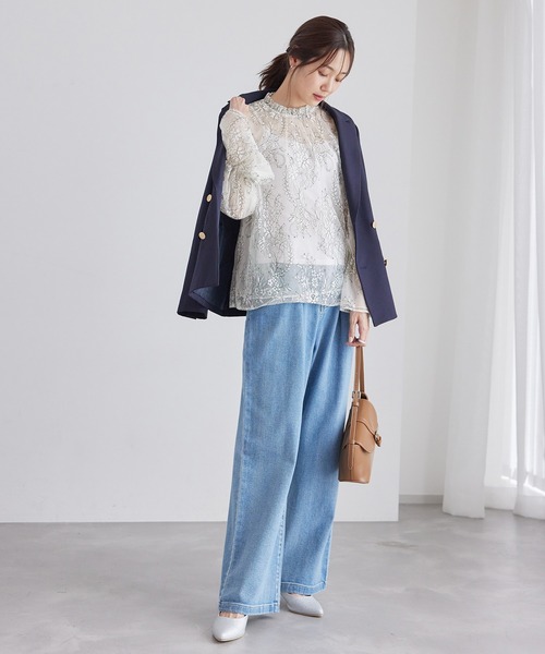 ROPE' PICNIC（ロペピクニック）の「フレンチレースブラウス（シャツ/ブラウス・レディース・キナリ/ブラック・38）」の10枚目の写真