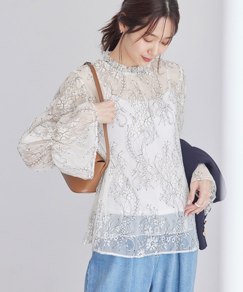 ROPE' PICNIC（ロペピクニック）の「フレンチレースブラウス（シャツ/ブラウス・レディース・キナリ/ブラック・38）」の12枚目の写真