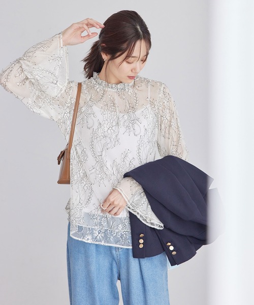 ROPE' PICNIC（ロペピクニック）の「フレンチレースブラウス（シャツ/ブラウス・レディース・キナリ/ブラック・38）」の13枚目の写真