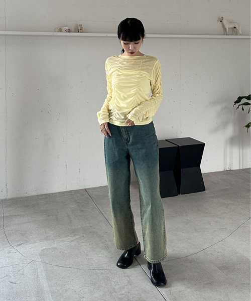 feepur(フェピュール)の「シャーリングシアーロンTee(Tシャツ/カットソー・レディース・イエロー/オフホワイト/ブラック・MEDIUM)」の16枚目の写真
