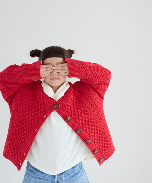 LOWRYS FARM(ローリーズファーム)の「フィッシャーマンニット 145395(ニット/セーター・キッズ・アイボリー/ネイビー/レッド・110cm/130cm/150cm)」の3枚目の写真