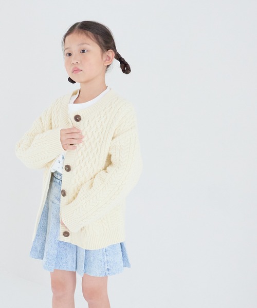 LOWRYS FARM(ローリーズファーム)の「フィッシャーマンニット 145395(ニット/セーター・キッズ・アイボリー/ネイビー/レッド・110cm/130cm/150cm)」の2枚目の写真