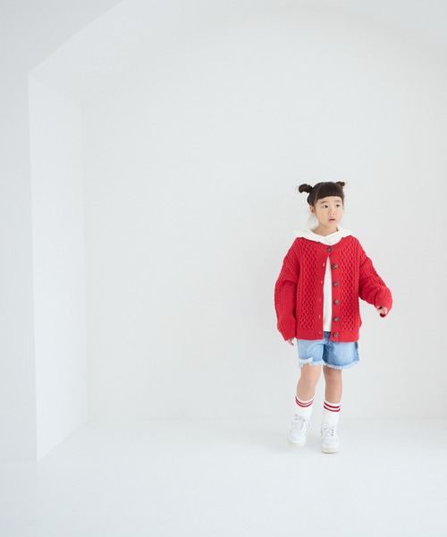 LOWRYS FARM(ローリーズファーム)の「フィッシャーマンニット 145395(ニット/セーター・キッズ・アイボリー/ネイビー/レッド・110cm/130cm/150cm)」の16枚目の写真