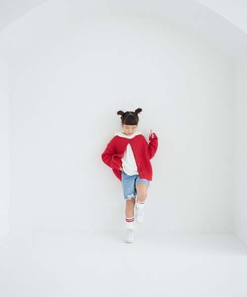 LOWRYS FARM(ローリーズファーム)の「フィッシャーマンニット 145395(ニット/セーター・キッズ・アイボリー/ネイビー/レッド・110cm/130cm/150cm)」の19枚目の写真