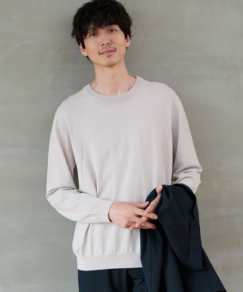 GLOBAL WORK（グローバルワーク）の「アンチピリングニット/クルーネック/116305（ニット/セーター・メンズ・グレー/アッシュグレー/アイボリー/ブラック/グリーン/ネイビー・SMALL/MEDIUM/LARGE/X-LARGE）」の4枚目の写真