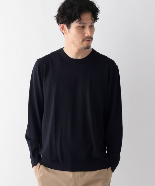 GLOBAL WORK（グローバルワーク）の「アンチピリングニット/クルーネック/116305（ニット/セーター・メンズ・グレー/アッシュグレー/アイボリー/ブラック/グリーン/ネイビー・SMALL/MEDIUM/LARGE/X-LARGE）」の6枚目の写真