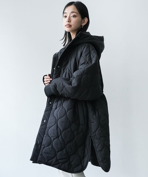 【定価107,800円 】デニムキルトライナー付きモッズコート（ブラック） キルトライナー付モッズコート （その他アウター）｜a.v.v / アー