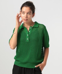 [洗濯機で洗える]シアーニットポロ