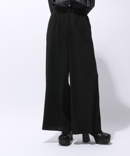 HARE（ハレ）の「カットプリーツラメワイドパンツ(HARE)（その他パンツ・レディース・グリーン/ブラック・FREE）」の9枚目の写真