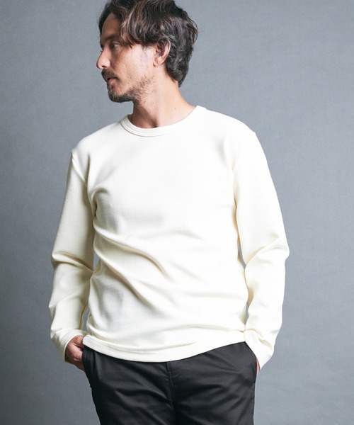 Magine（マージン）の「WOOL MILANO RIB KNITSAW  L/S:ウールミラノリブ ニットソー ロングスリーブ（ニット/セーター・メンズ・ネイビー/チャコールグレー/オフホワイト/カーキ/ブラック・44/46/48）」の8枚目の写真