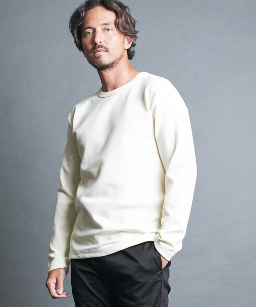 Magine（マージン）の「WOOL MILANO RIB KNITSAW  L/S:ウールミラノリブ ニットソー ロングスリーブ（ニット/セーター・メンズ・ネイビー/チャコールグレー/オフホワイト/カーキ/ブラック・44/46/48）」の9枚目の写真