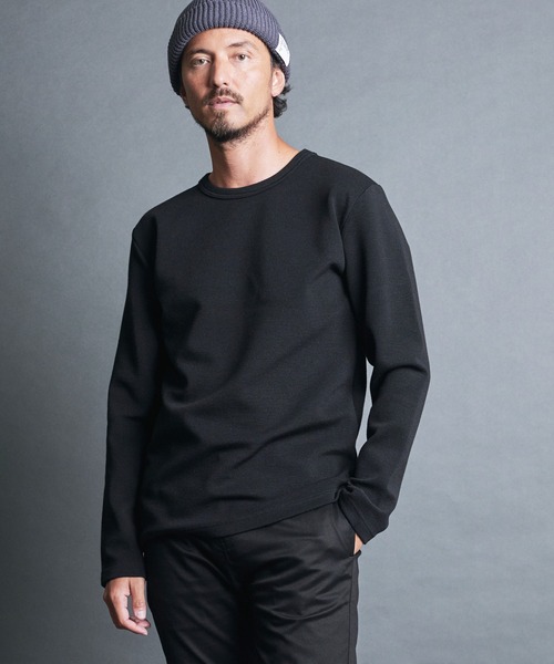 Magine（マージン）の「WOOL MILANO RIB KNITSAW  L/S:ウールミラノリブ ニットソー ロングスリーブ（ニット/セーター・メンズ・ネイビー/チャコールグレー/オフホワイト/カーキ/ブラック・44/46/48）」の10枚目の写真