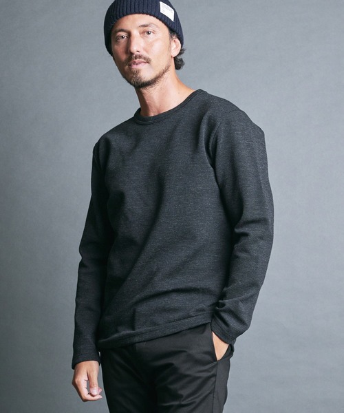 Magine（マージン）の「WOOL MILANO RIB KNITSAW  L/S:ウールミラノリブ ニットソー ロングスリーブ（ニット/セーター・メンズ・ネイビー/チャコールグレー/オフホワイト/カーキ/ブラック・44/46/48）」の14枚目の写真
