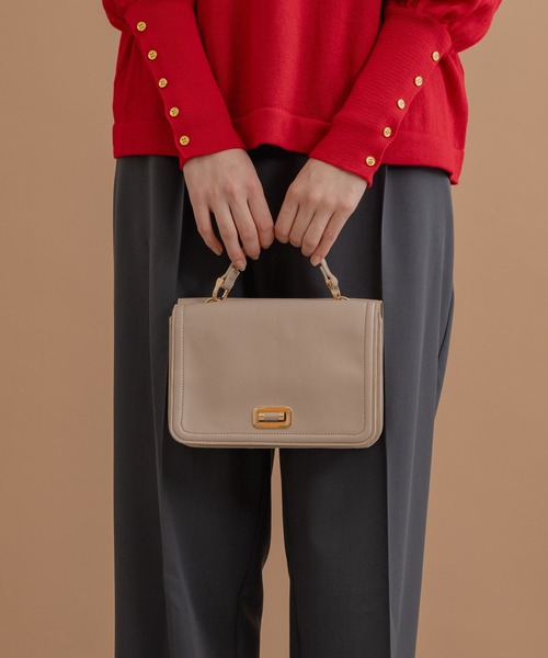 KATHARINE ROSS（キャサリンロス）の「【KATHARINE ROSS】【WEB限定】ハンドル2WAYバッグ（ショルダーバッグ・レディース・ブラック/グレイッシュベージュ・MEDIUM）」の5枚目の写真