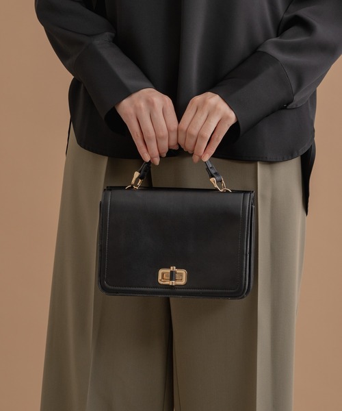 KATHARINE ROSS（キャサリンロス）の「【KATHARINE ROSS】【WEB限定】ハンドル2WAYバッグ（ショルダーバッグ・レディース・ブラック/グレイッシュベージュ・MEDIUM）」の12枚目の写真