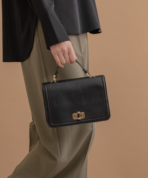 KATHARINE ROSS（キャサリンロス）の「【KATHARINE ROSS】【WEB限定】ハンドル2WAYバッグ（ショルダーバッグ・レディース・ブラック/グレイッシュベージュ・MEDIUM）」の13枚目の写真