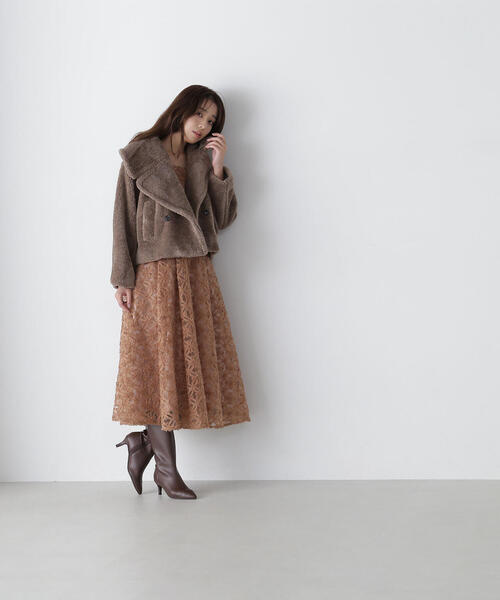 NATURAL BEAUTY BASIC(ナチュラルビューティーベーシック)の「◇ショートボアブルゾン(ブルゾン・レディース・ブラウン/チャコールグレー・FREE)」の17枚目の写真