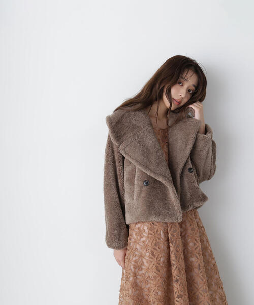 NATURAL BEAUTY BASIC(ナチュラルビューティーベーシック)の「◇ショートボアブルゾン(ブルゾン・レディース・ブラウン/チャコールグレー・FREE)」の18枚目の写真