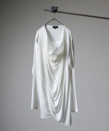 Front layered drape T-shirt / レイヤードドレープロングT UNISEX