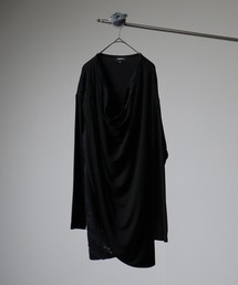 Front layered drape T-shirt / レイヤードドレープロングT UNISEX