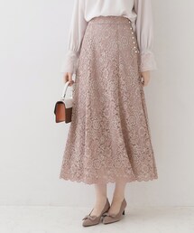 couture brooch | 【華やか主役スカート】アイテムポイントパール調コードレーススカート(スカート)